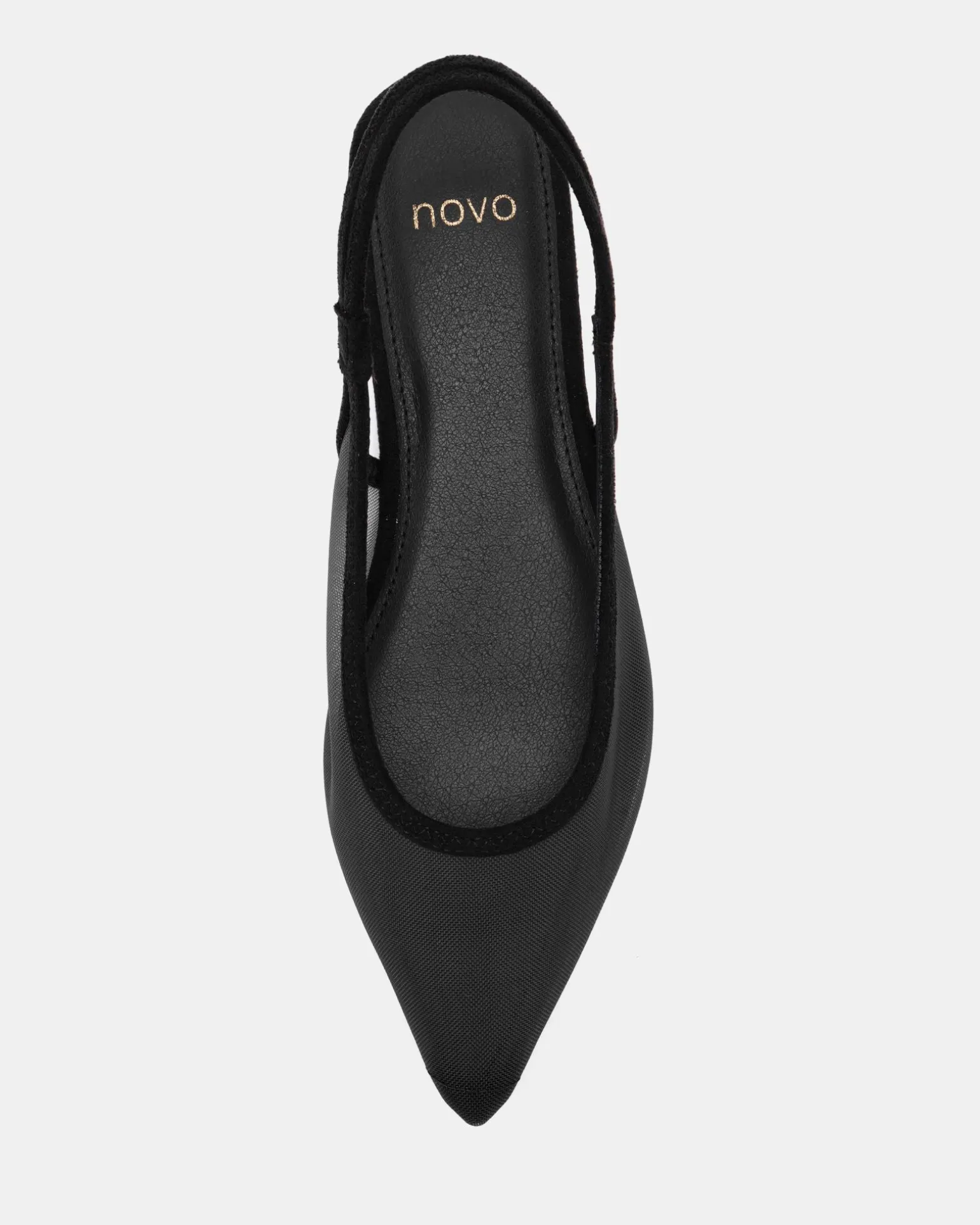 CASSEY Black Mesh Ballet Flats