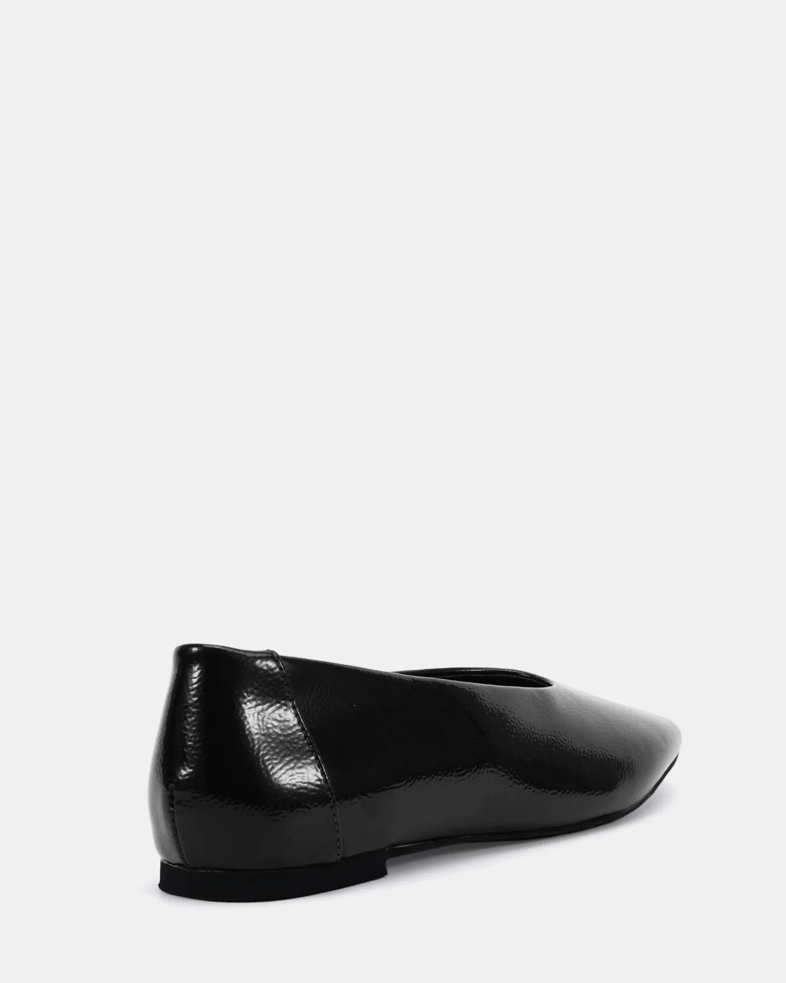 CHEDDAR BLACK CRINKLE PATENT Ballet Flats