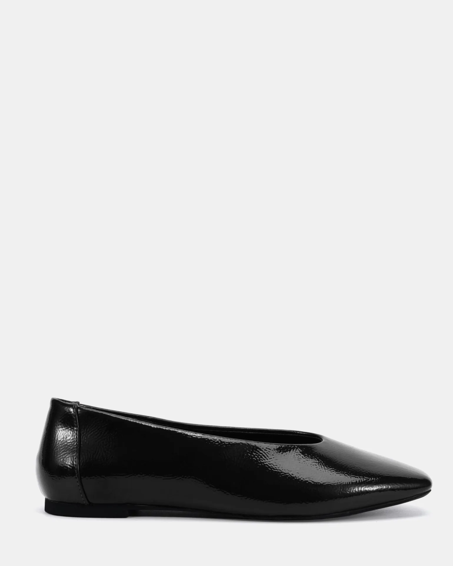 CHEDDAR BLACK CRINKLE PATENT Ballet Flats