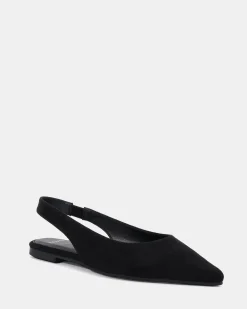 CHIP Black Suede Ballet Flats