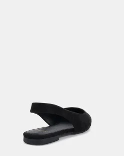 CHIP Black Suede Ballet Flats