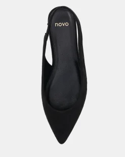 CHIP Black Suede Ballet Flats