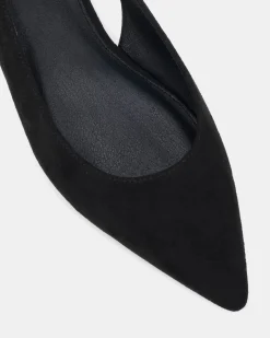 CHIP Black Suede Ballet Flats