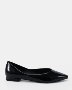 CLEVER Black Patent Ballet Flats
