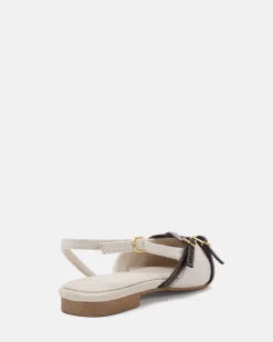 CORBIN Espresso Linen Ballet Flats