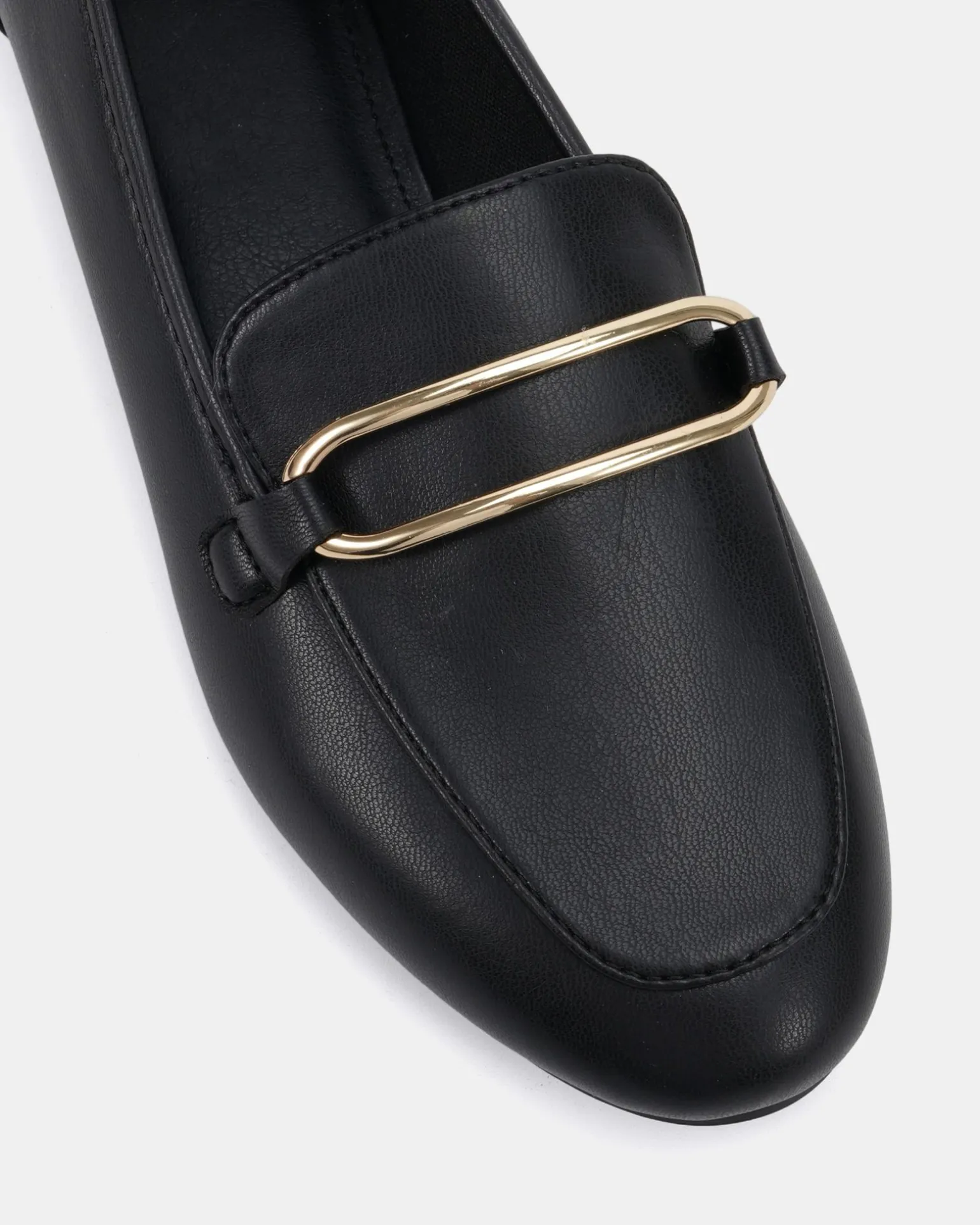 CORRIE Black Smooth Loafers