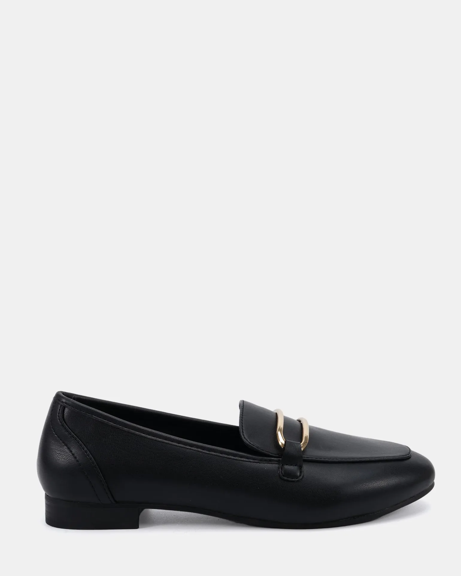 CORRIE Black Smooth Loafers