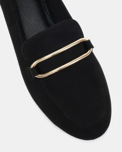CORRIE Black Suede Loafers