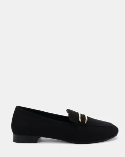 CORRIE Black Suede Loafers