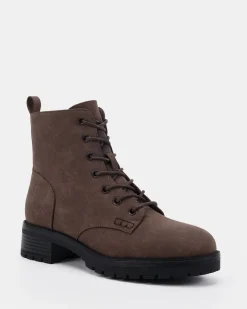 DARRELL Espresso Nubuck Heeled Boots