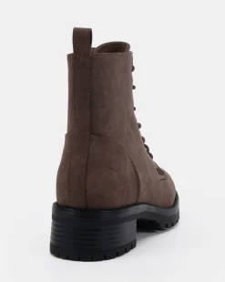 DARRELL Espresso Nubuck Heeled Boots