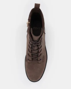 DARRELL Espresso Nubuck Heeled Boots