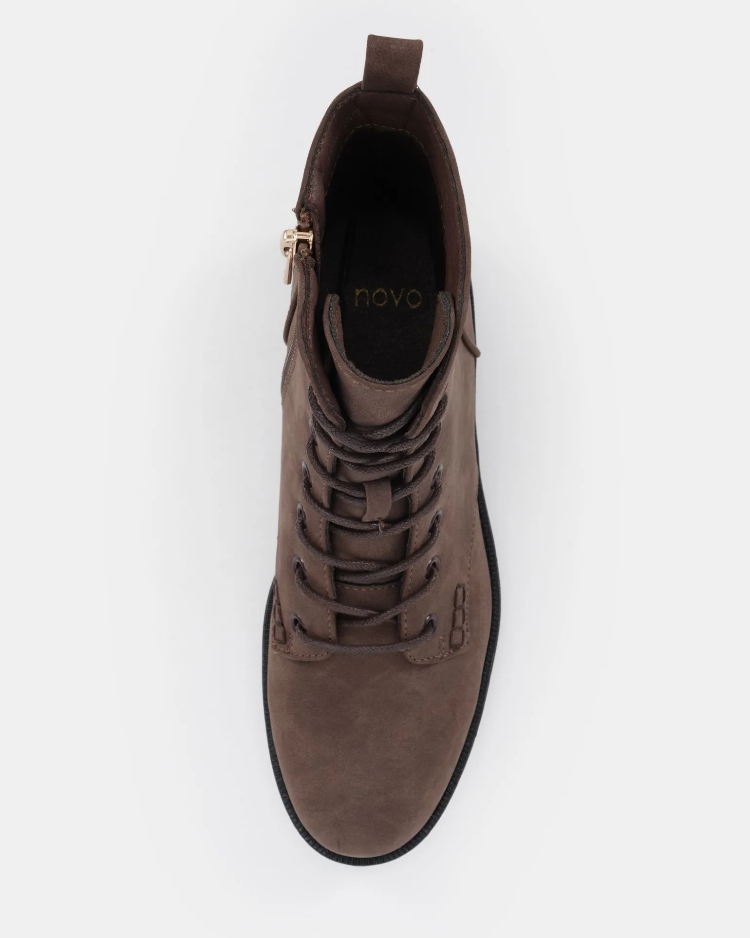 DARRELL Espresso Nubuck Heeled Boots