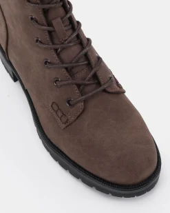 DARRELL Espresso Nubuck Heeled Boots