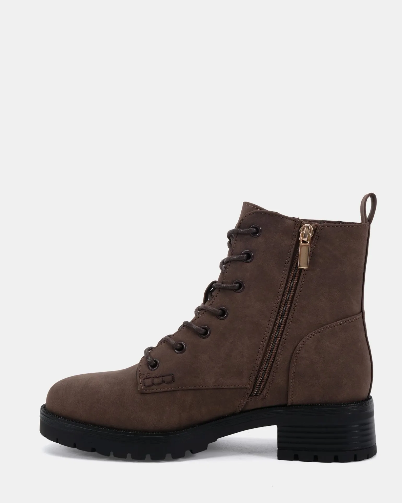 DARRELL Espresso Nubuck Heeled Boots