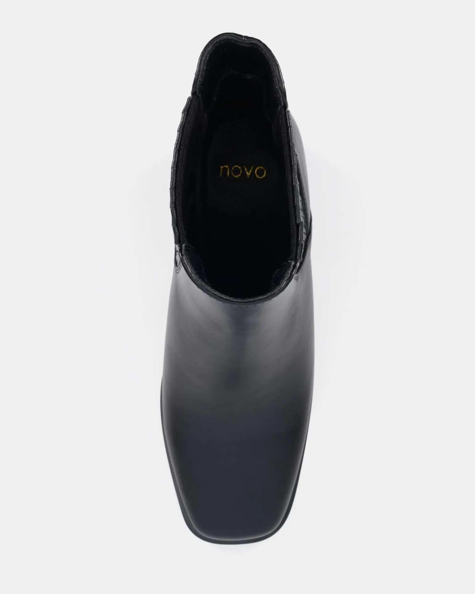 DEFT Black Smooth Heeled Boots