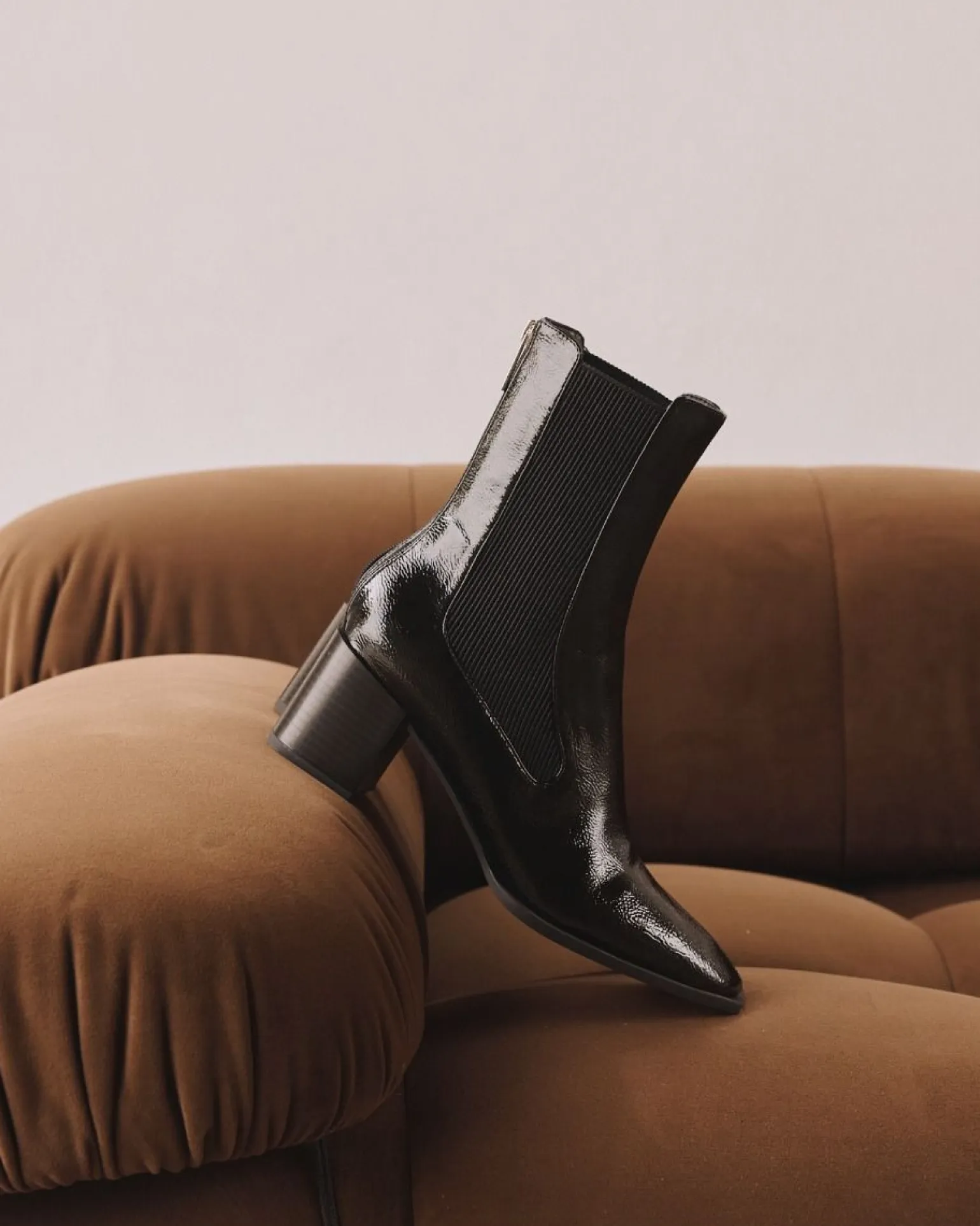 DNA Black Patent Ankle Boots