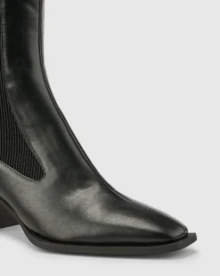 DNA Black Smooth Ankle Boots