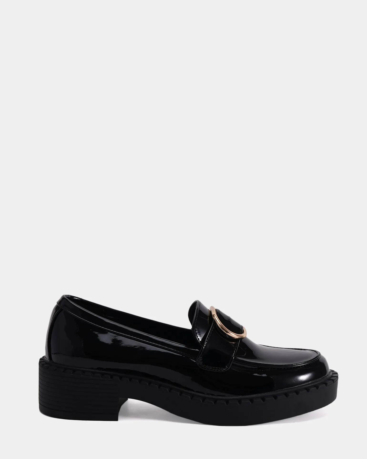 ELMORE Black Patent Loafers