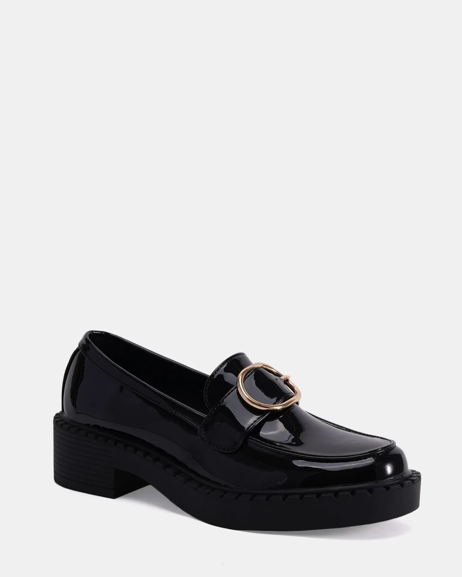 ELMORE Black Patent Loafers
