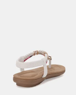 ELSANDY WHITE Strappy Sandals