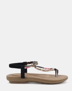 ELSUNNY BLACK Strappy Sandals