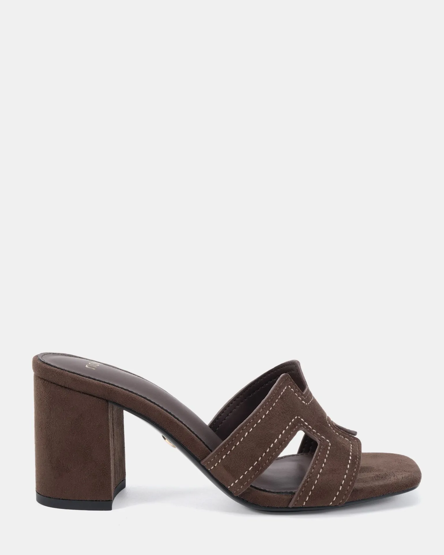 FRANCINE ESPRESSO SUEDE Open Toe Heels