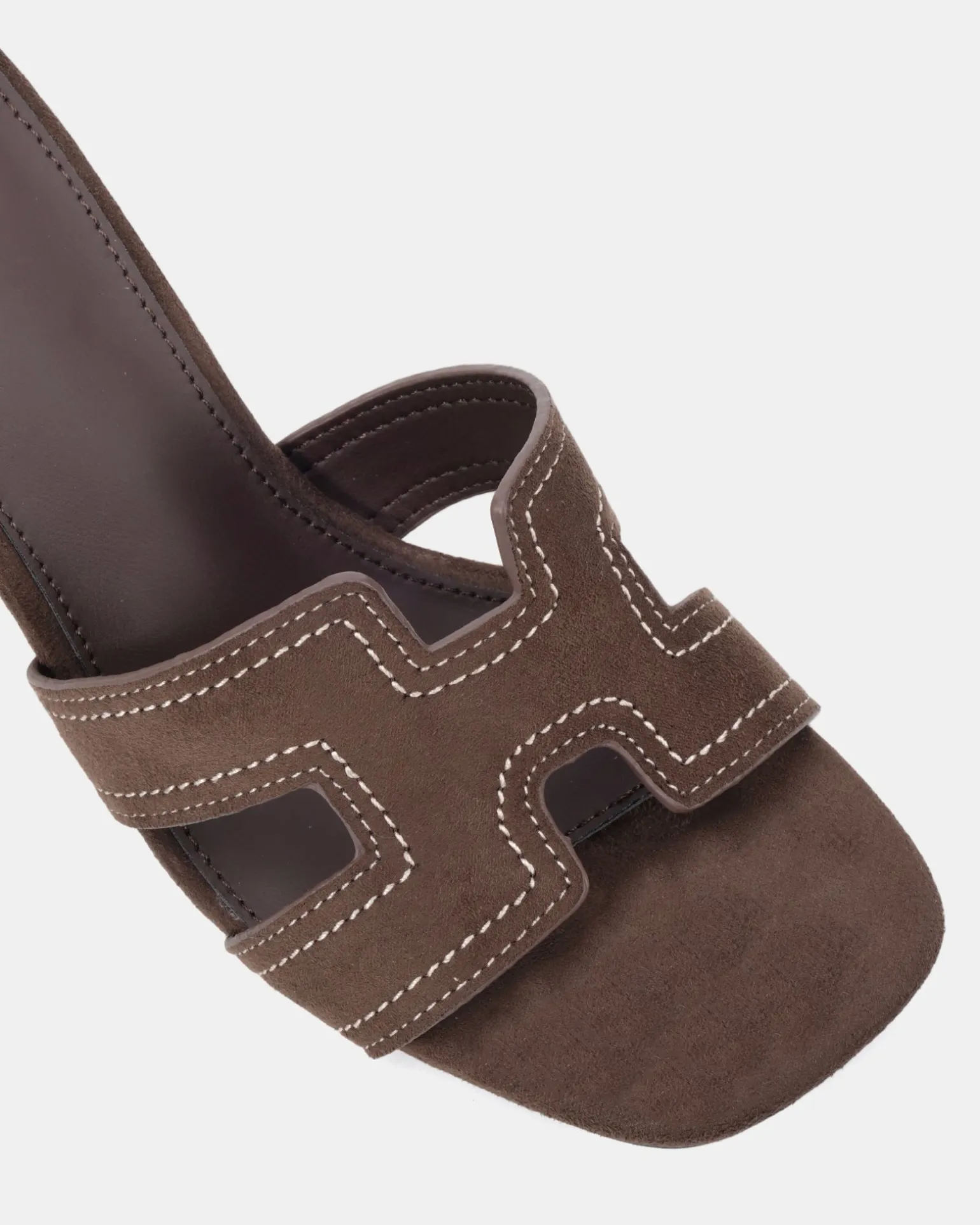 FRANCINE ESPRESSO SUEDE Open Toe Heels