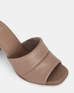 FROSTY ALMOND Open Toe Heels