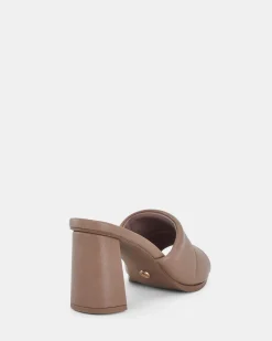 FROSTY ALMOND Open Toe Heels