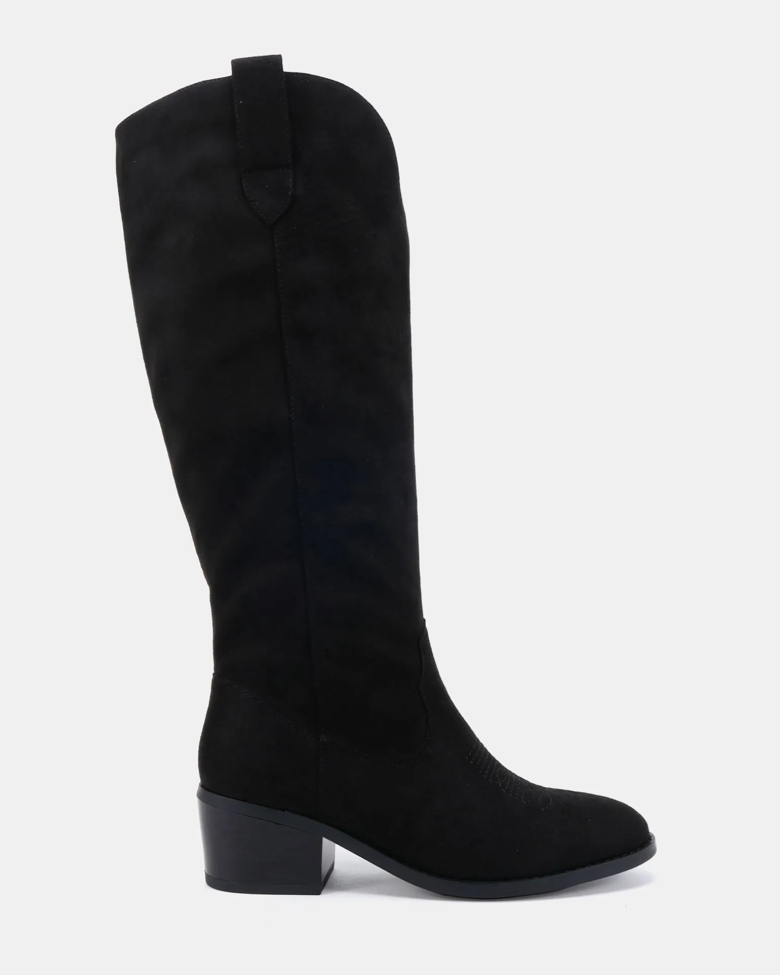 HARLAN Black Suede Long Boots