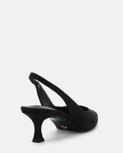 IDINNA Black Suede Low Heels