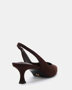 IDINNA ESPRESSO SUEDE Low Heels