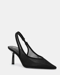 IRAYA Black Mesh Pumps