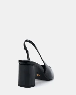 IRIE Black Patent Mid Heels