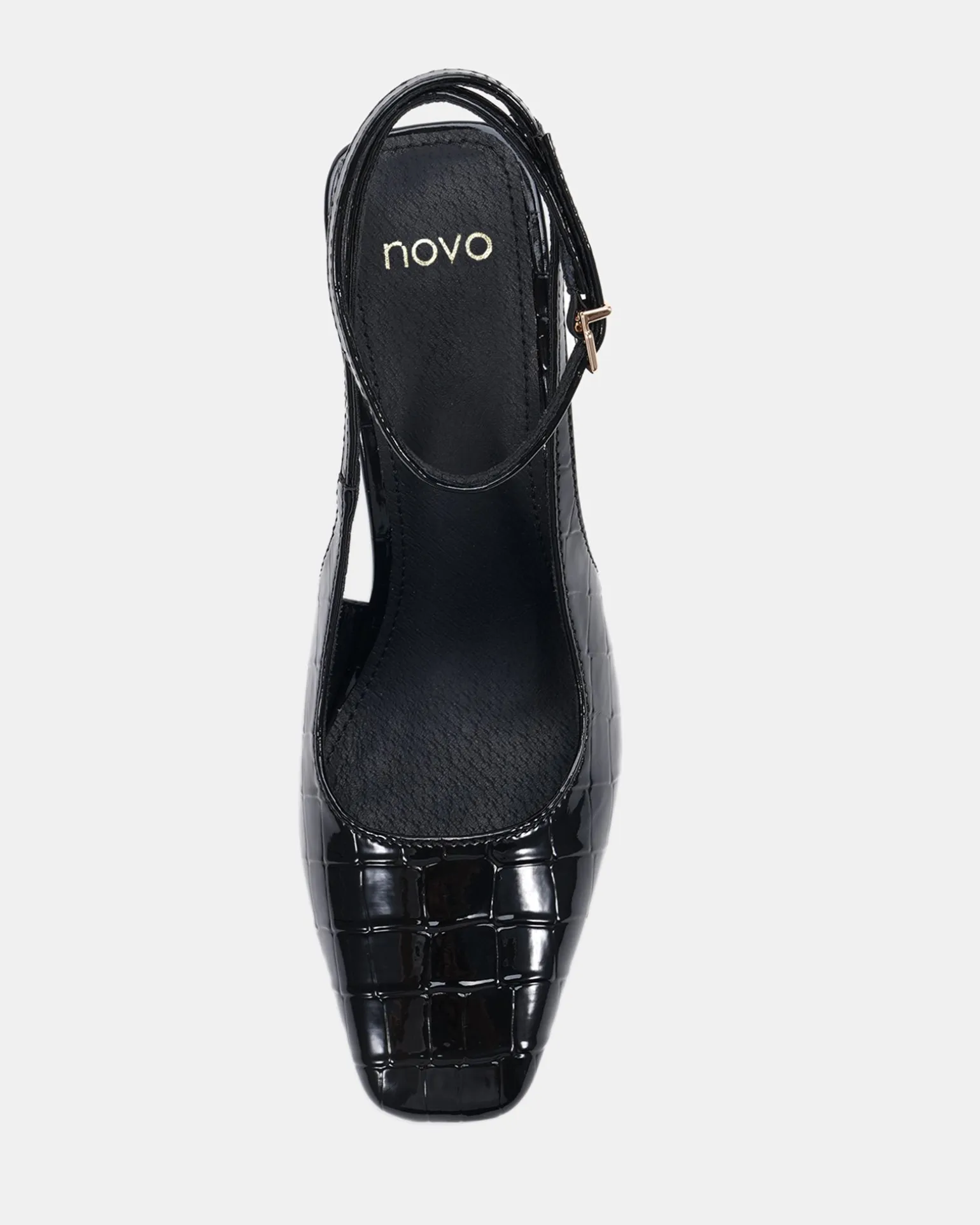 IRISH Black Croc High Heels
