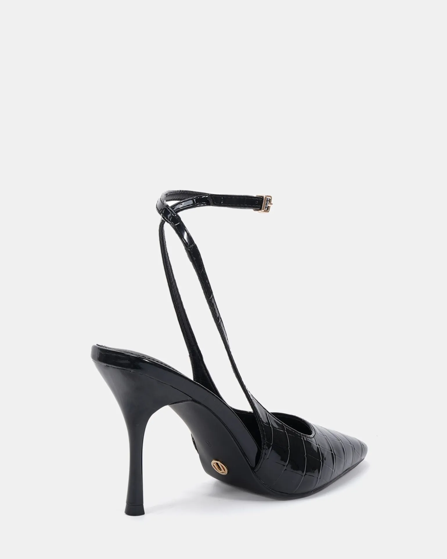 IRISH Black Croc High Heels