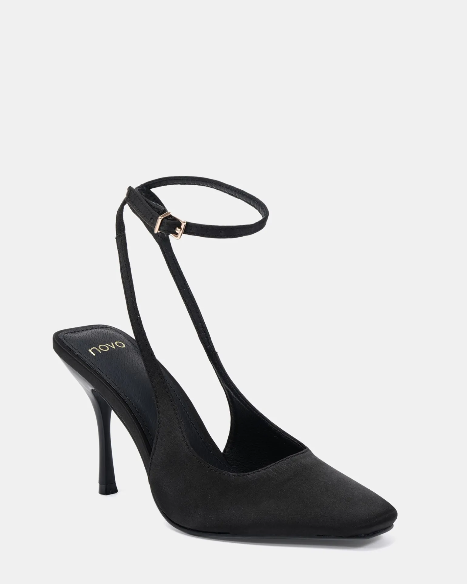 IRISH Black Satin High Heels