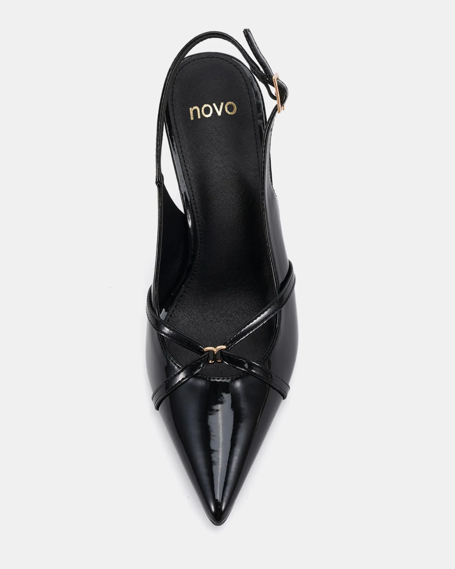 IRONA Black Patent Low Heels