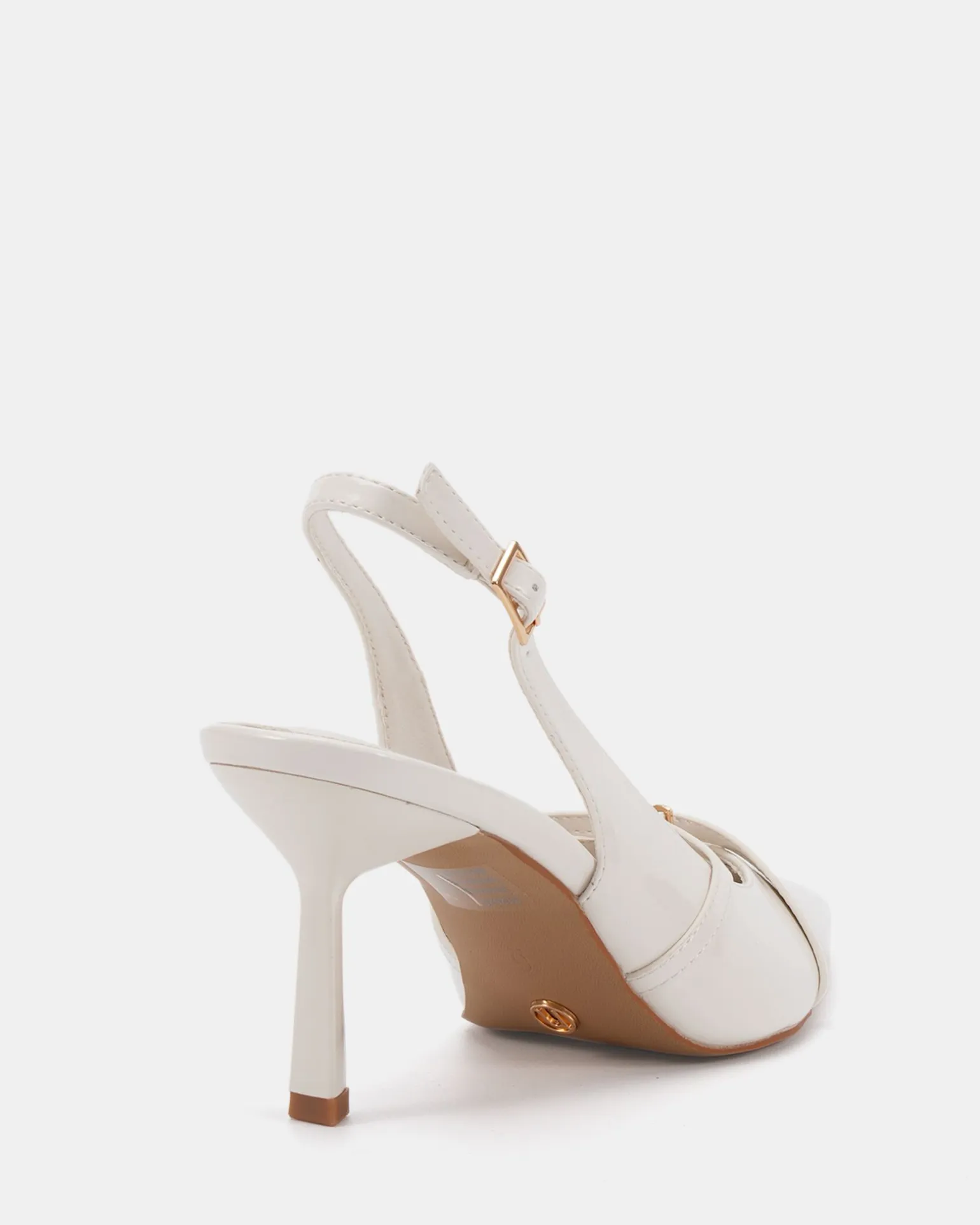 IRONA White Patent Low Heels