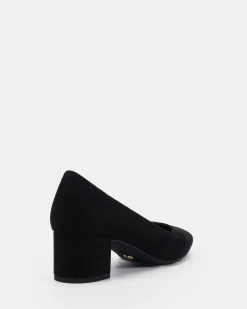 ISABELL Black Suede Low Heels