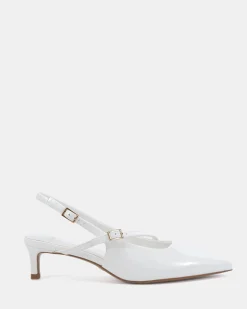 ISELA White Patent Low Heels