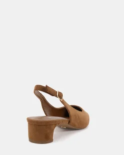 ISREES Caramel Suede Low Heels