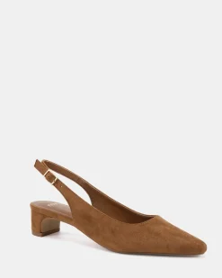 ISREES Caramel Suede Low Heels