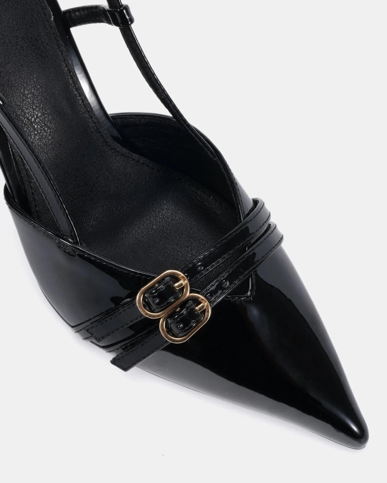 ISSORIA Black Patent Low Heels