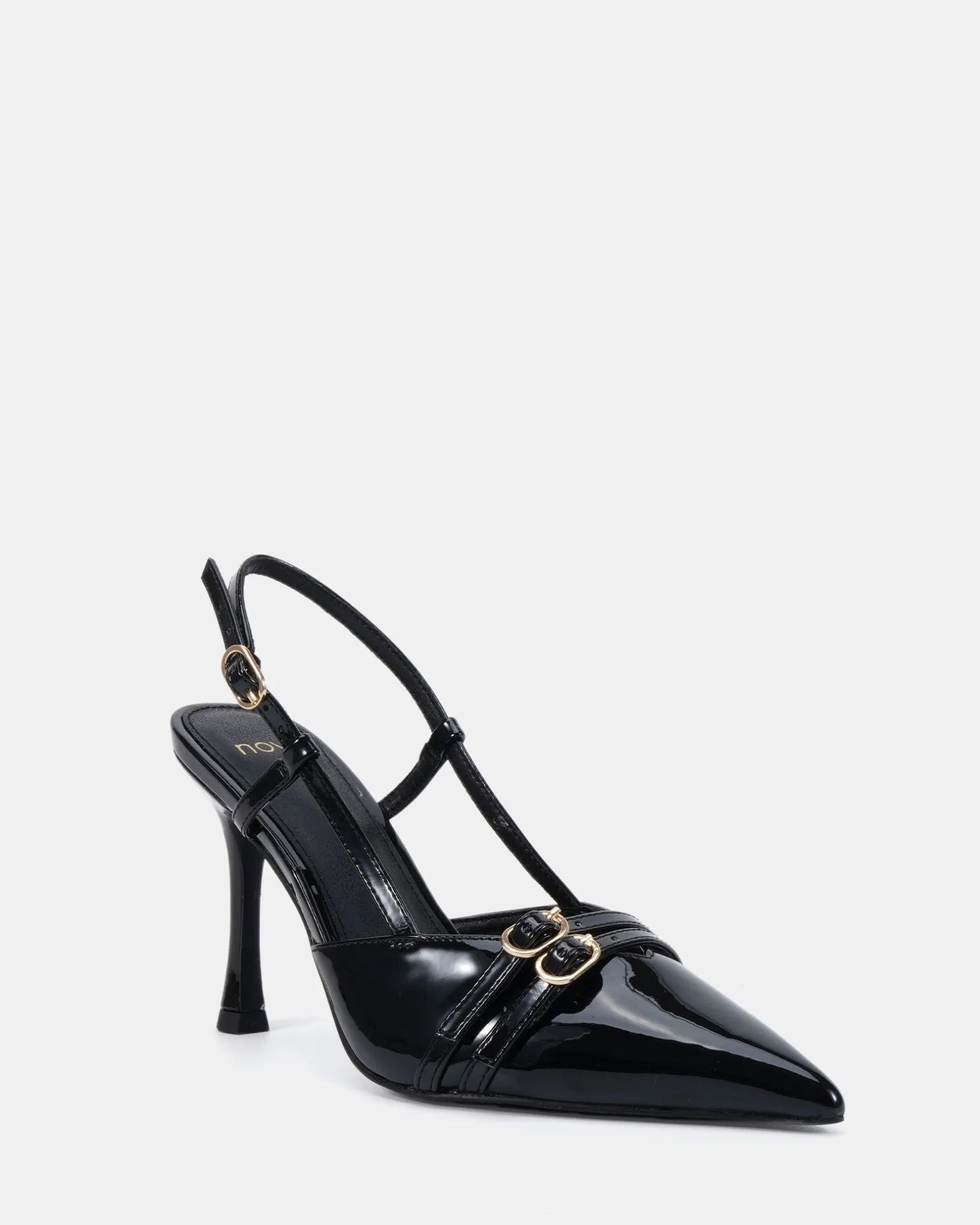ISSORIA Black Patent Low Heels