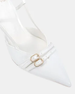 ISSORIA White Patent Low Heels