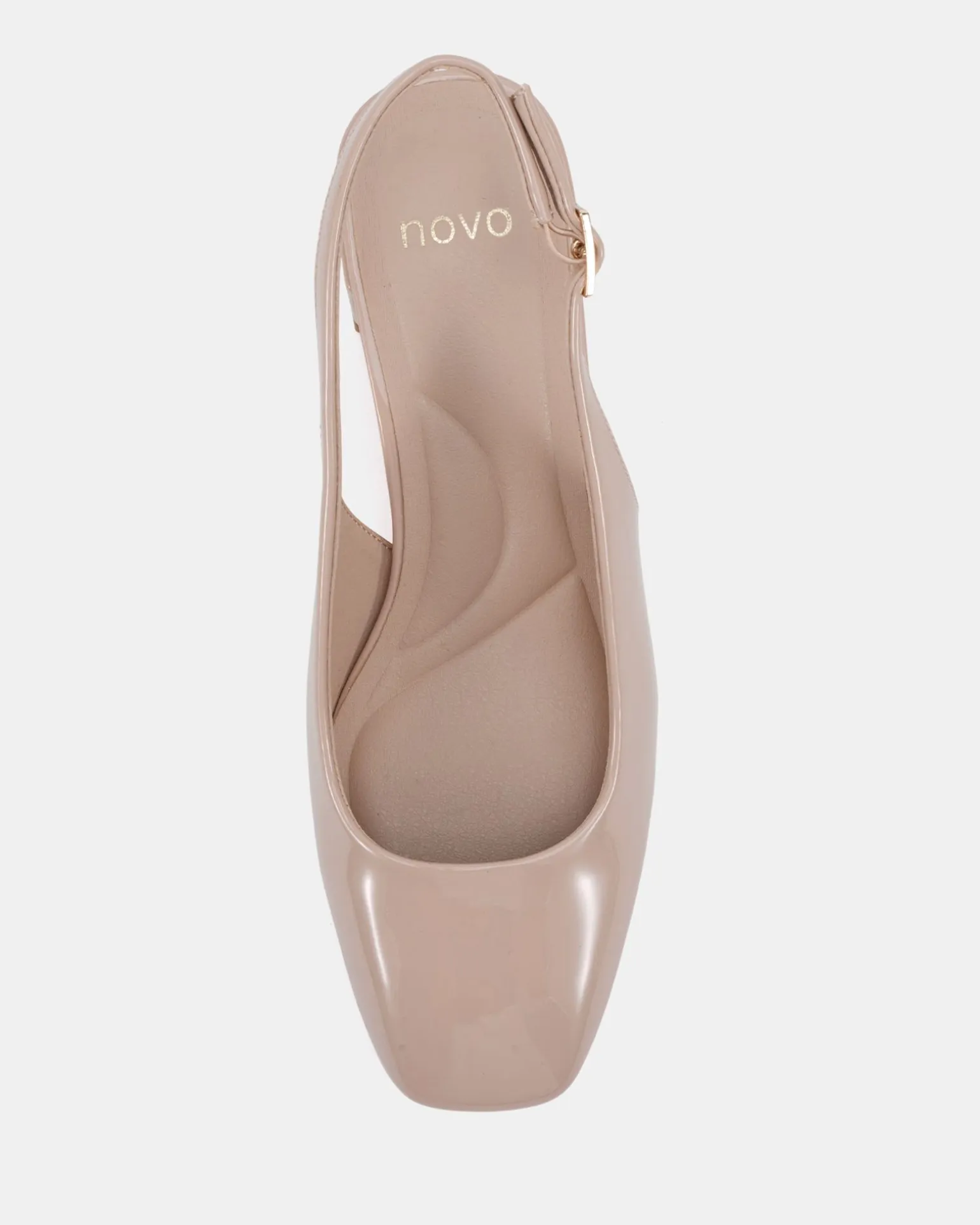 IVOREE NUDE PATENT Block Heels