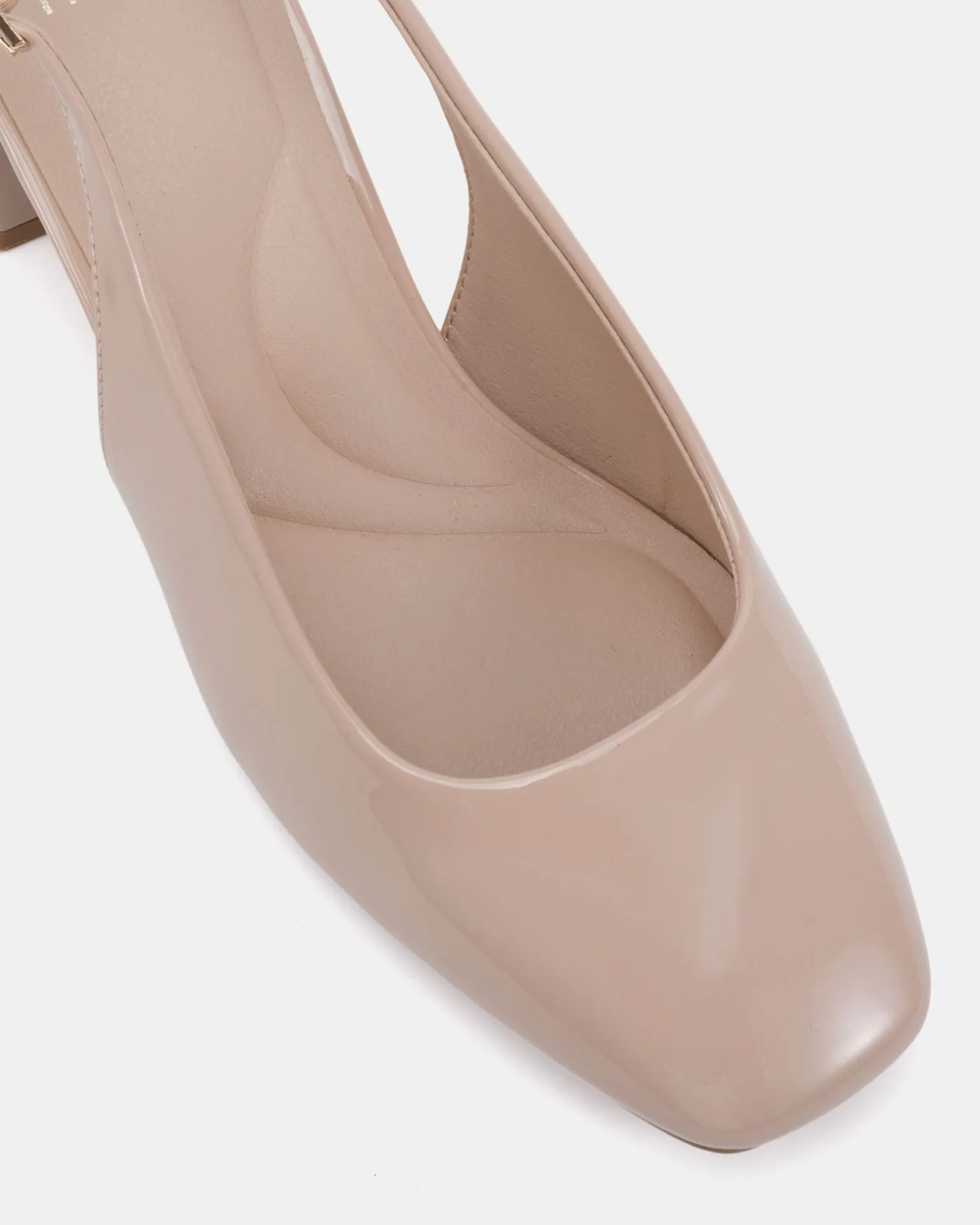IVOREE NUDE PATENT Block Heels