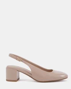 IVOREE NUDE PATENT Block Heels